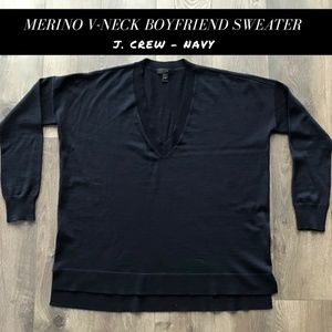 J. Crew | Merino v-neck Boyfriend Sweater | NAVY